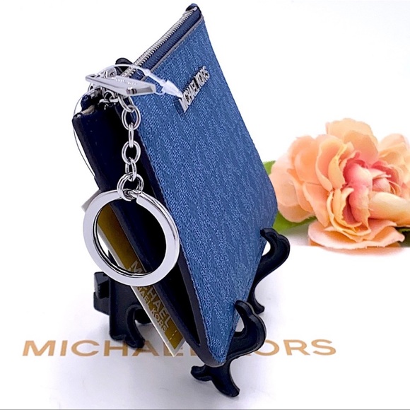 MICHAEL KORS SMALL TOP ZIP COINPOUCH DK CHAMBRAY - Picture 6 of 16